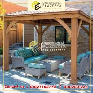برجولة مودرن خشب عزيزي للحديقه في مصر 01027702770