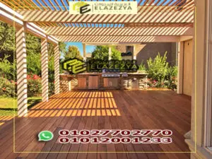 تصميمات برجولات خشب تيك بدهانات عازلة للشمس معتمدة بالضمان 18 افضل وارخص برجولات خشبية في مصر من اجود انواع الخشب