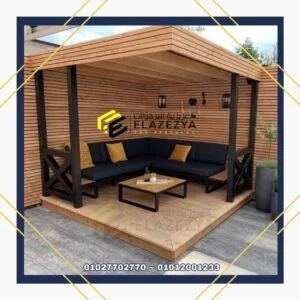 تصميمات برجولات خشب تيك بدهانات عازلة للشمس معتمدة بالضمان 14 تصميمات برجولات خشب تيك بدهانات عازلة للشمس معتمدة بالضمان