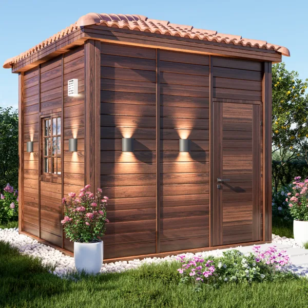 غرفة خشب 3 م * 3 م مزوده بحمام