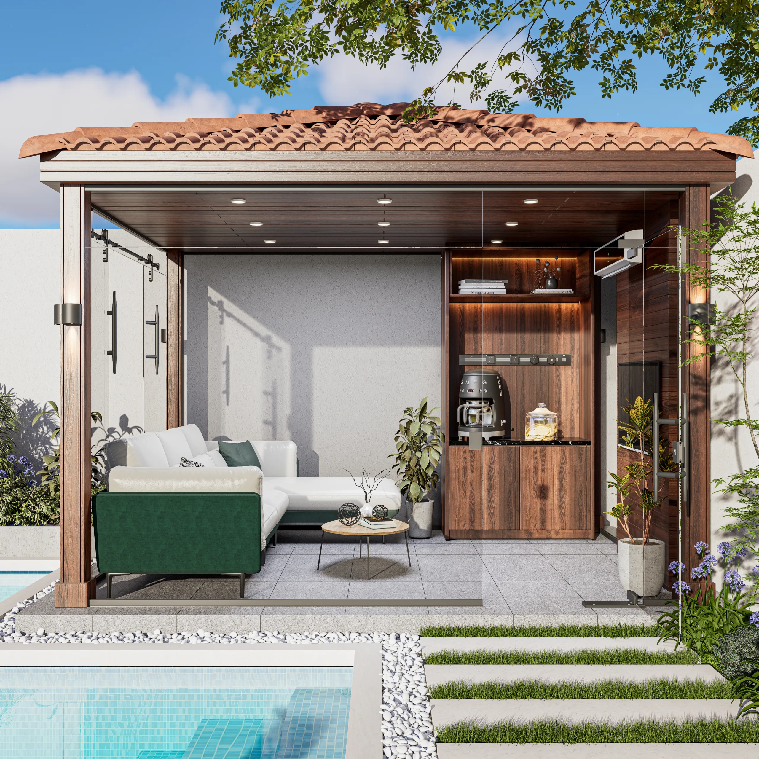 غرفة زجاجية مقاس 3 م * 4 م 2 غرفة زجاجية مقاس 3 م * 4 م