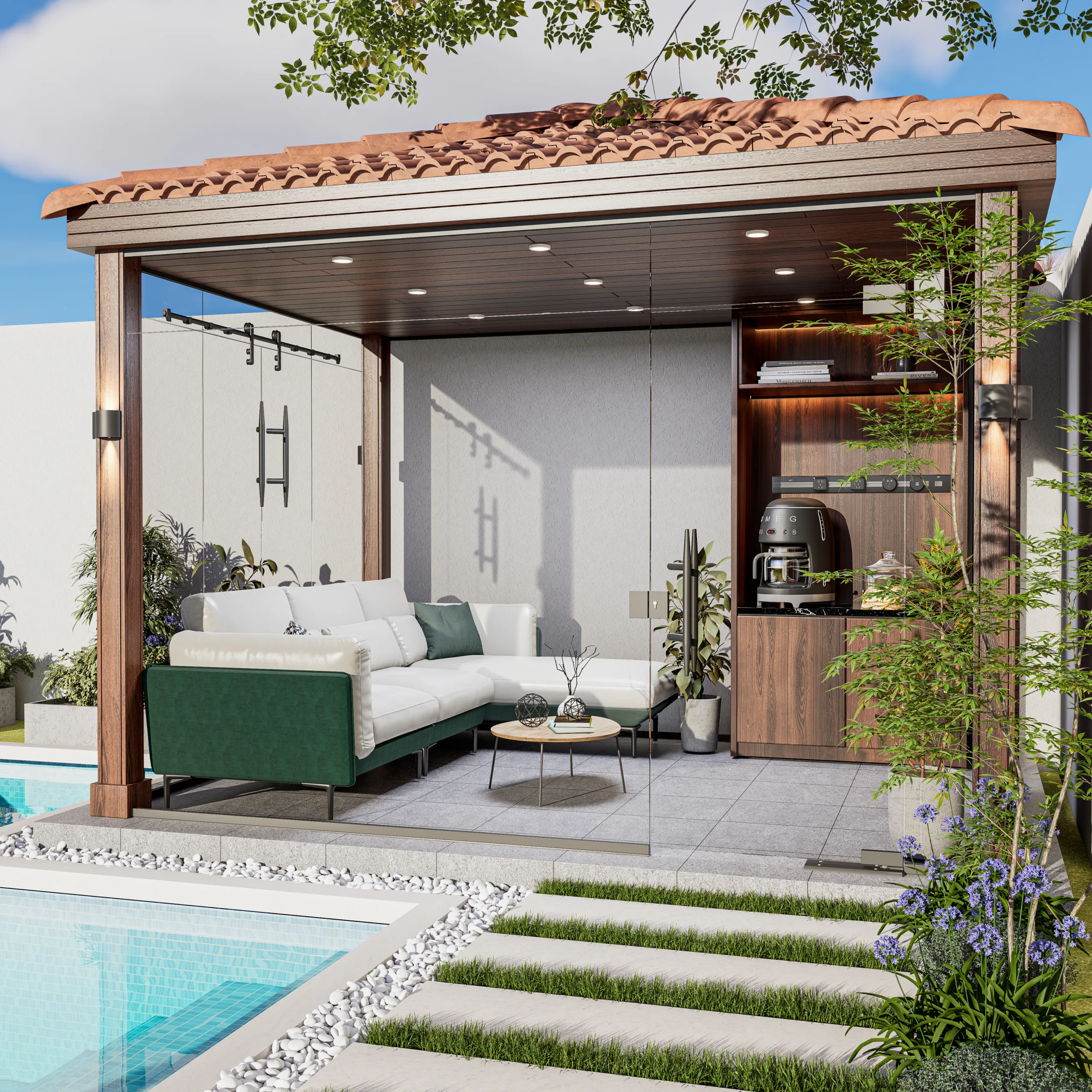 غرفة زجاجية مقاس 3 م * 4 م 1 غرفة زجاجية مقاس 3 م * 4 م