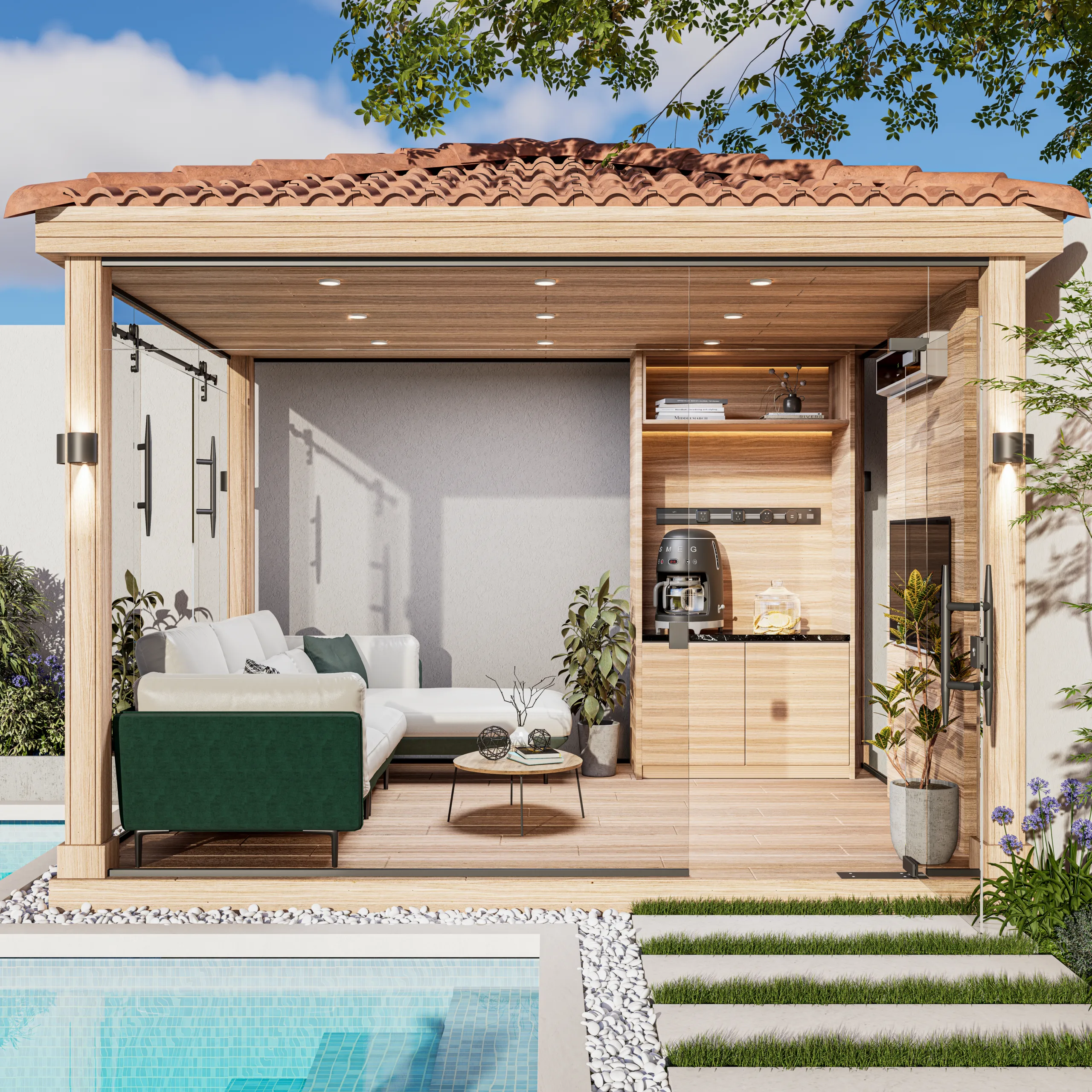 غرفة زجاجية خشب بيتش باين مقاس 3 م * 4 م 6 غرفة زجاجية خشب بيتش باين مقاس 3 م * 4 م الصورة 6