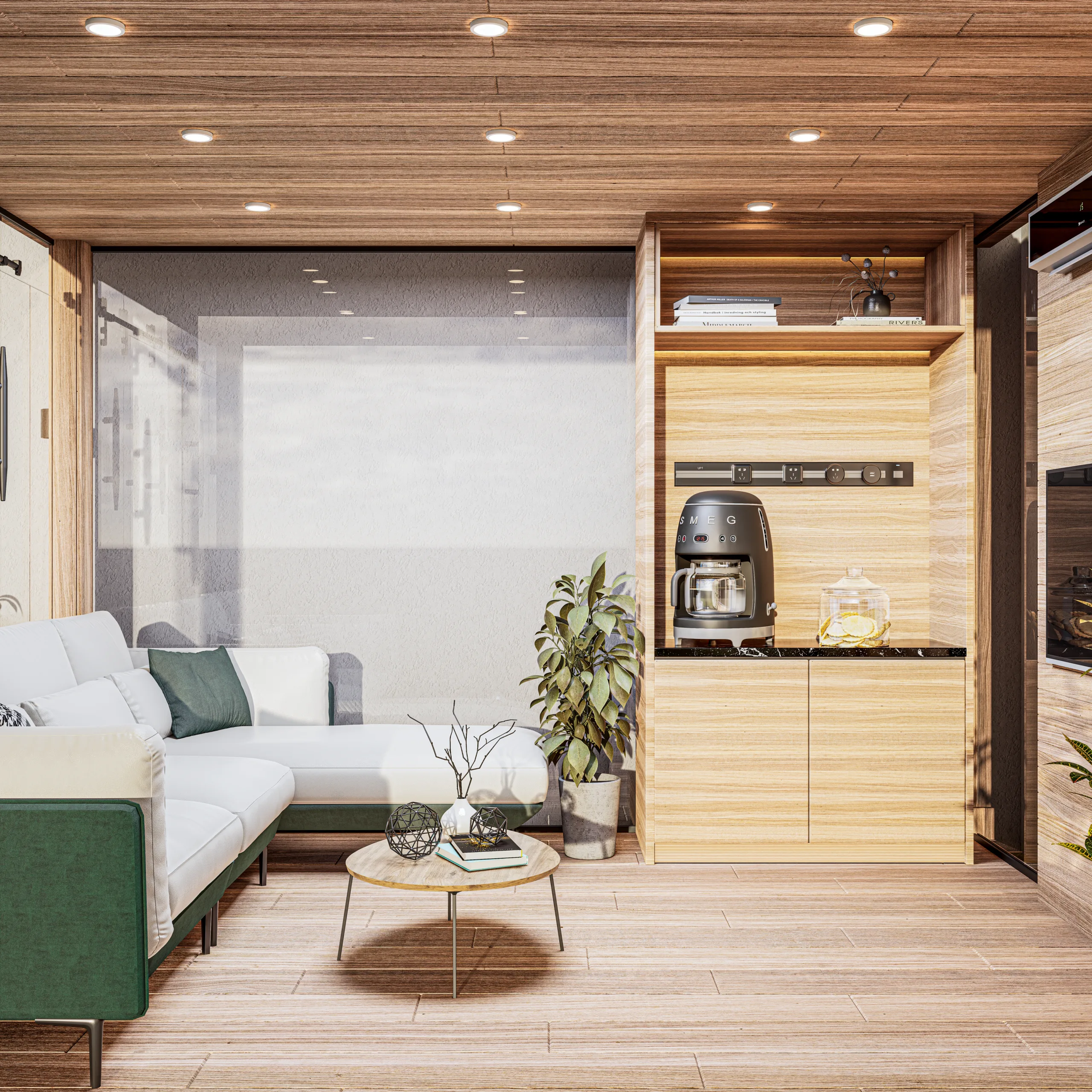 غرفة زجاجية خشب بيتش باين مقاس 3 م * 4 م 4 غرفة زجاجية خشب بيتش باين مقاس 3 م * 4 م الصورة 4