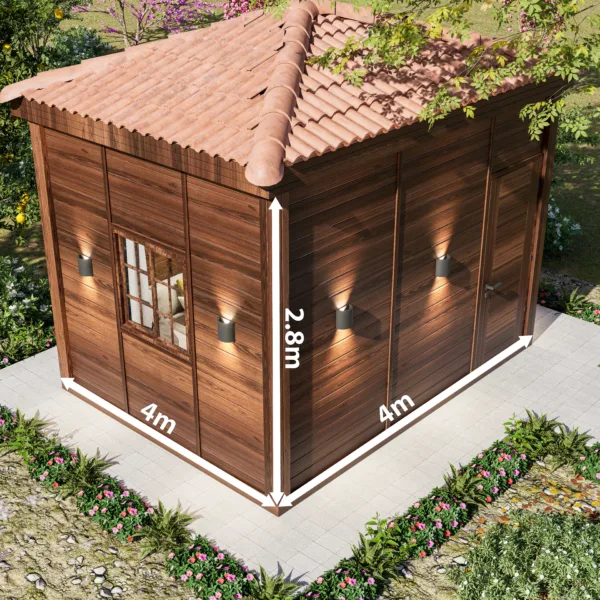 غرفة خشبيه مقاس 4 م * 4 م