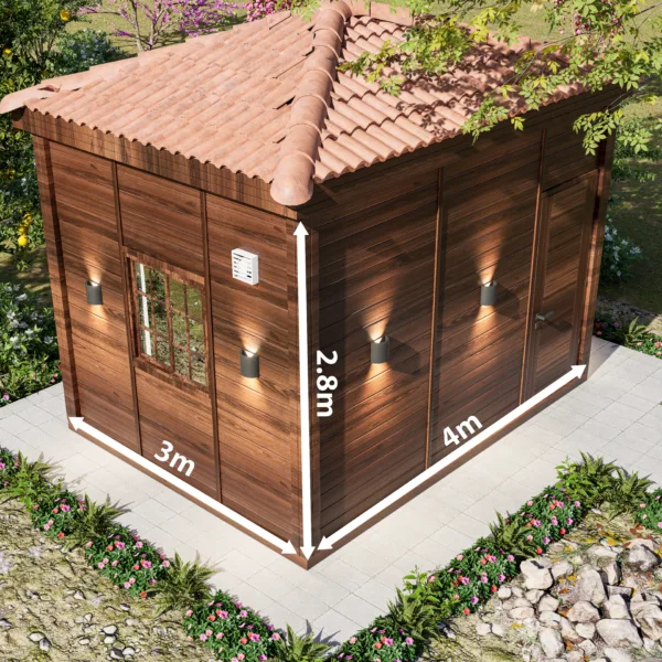 غرفة خشب بحمام مقاس 3 م *4 م