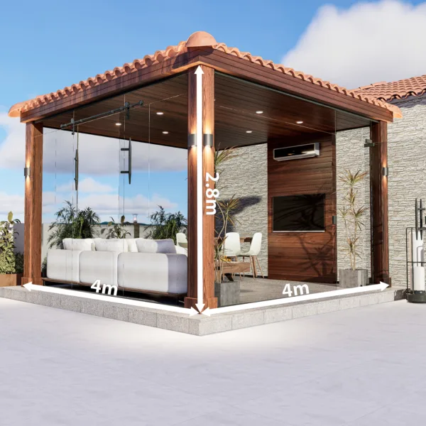 غرفة زجاج سيكوريت 4 م * 4 م